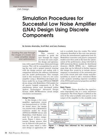 Simulation Procedures for Successful Low Noise Amplifier (LNA ...