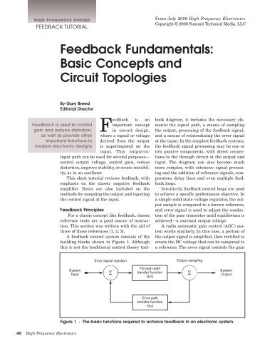 Feedback Fundamentals: Basic Concepts and Circuit Topologies