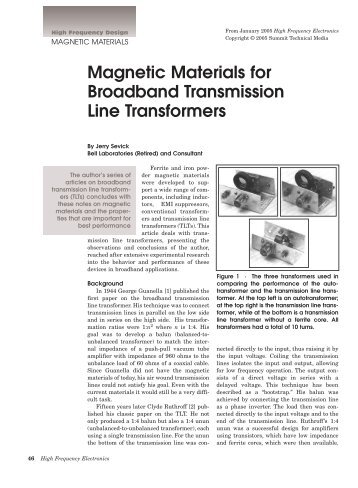 Magnetic Materials for Broadband Transmission Line ... - Naturgrise