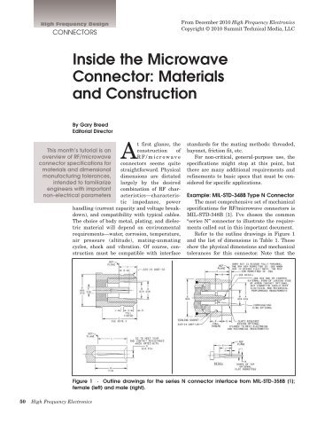 Inside the Microwave Connector - High Frequency Electronics