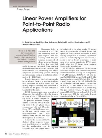 Linear Power Amplifiers for Point-to-Point Radio ... - RF Micro Devices