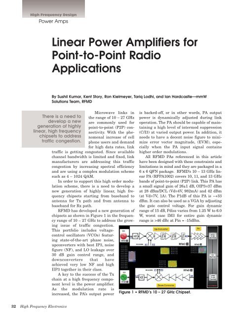 Linear Power Amplifiers for Point-to-Point Radio ... - RF Micro Devices