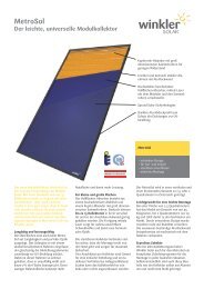 Prospekt MetroSol (PDF) - Winkler Solar