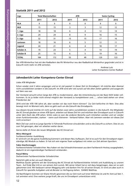 Nr. 2 - April 2013 - ATB Schweiz, Verband für Sport-Freizeit-Verkehr