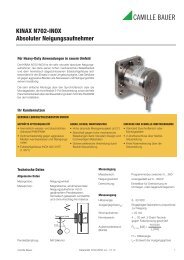 Datenblatt (85 KB) - Camille Bauer AG