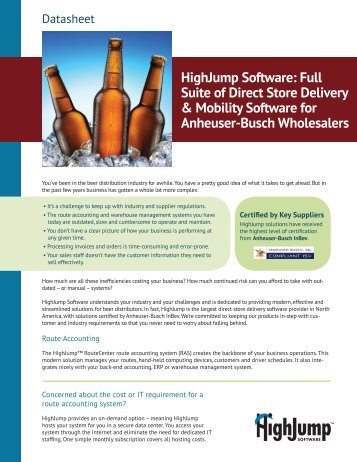 HighJump for Anheuser-Busch Wholesalers - HighJump Software, Inc.