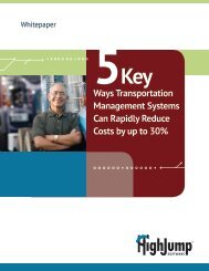 Five Ways a TMS Reduces Costs - HighJump Software, Inc.