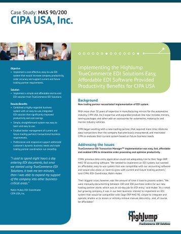 CIPA USA Case Study (PDF) - HighJump Software, Inc.
