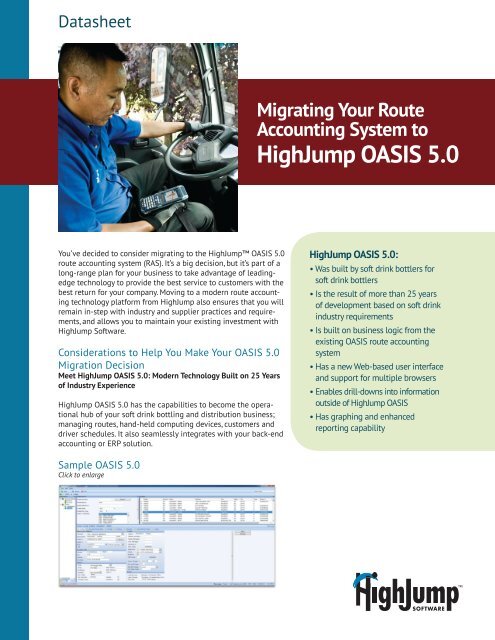 HighJump OASIS 5.0 - HighJump Software, Inc.