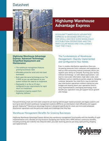 HighJump Warehouse Advantage Express - HighJump Software, Inc.