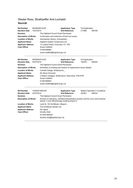 Delegated Decisions - The Highland Council