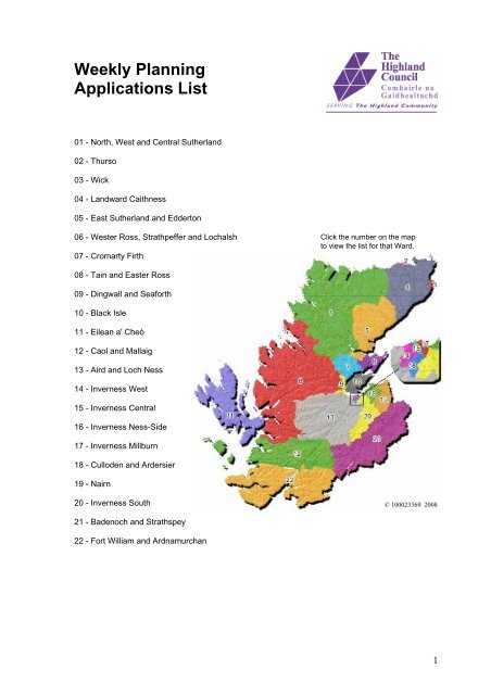 Planning Applications Feb 27th - The Highland Council