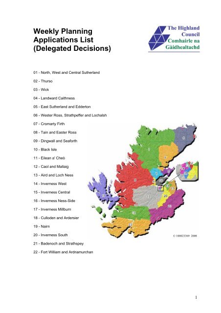 Weekly Planning Applications List (Delegated Decisions)