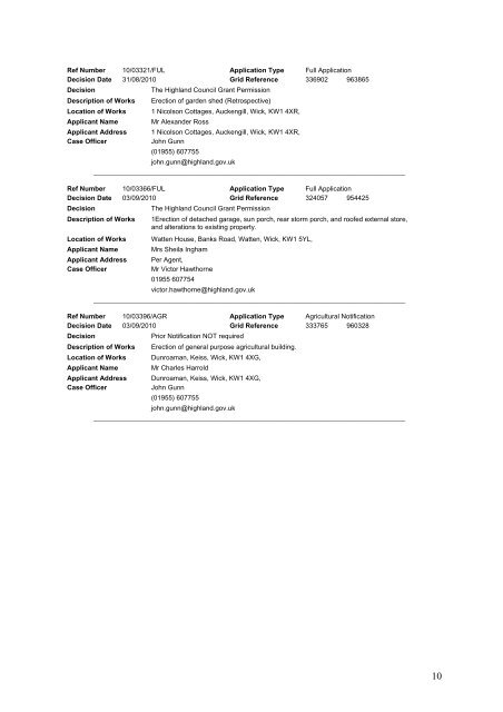 Delegated Decisions - The Highland Council