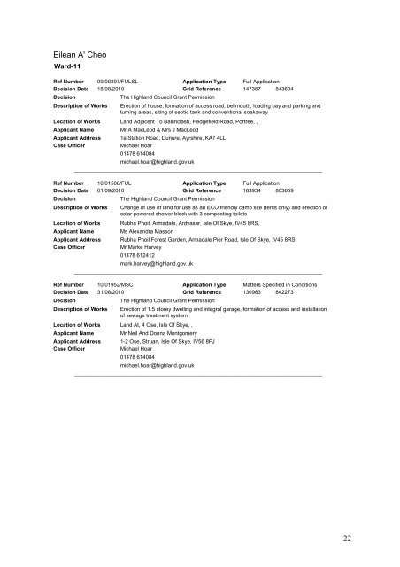 Delegated Decisions - The Highland Council