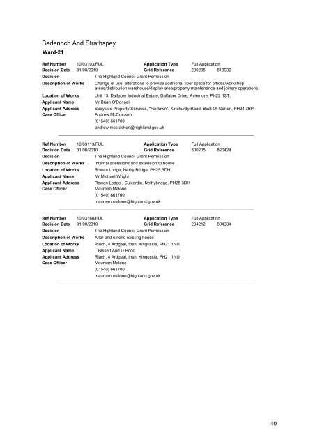 Delegated Decisions - The Highland Council