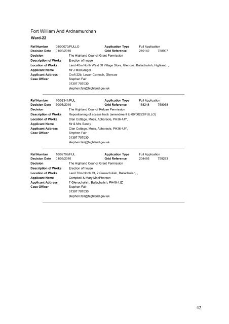 Delegated Decisions - The Highland Council