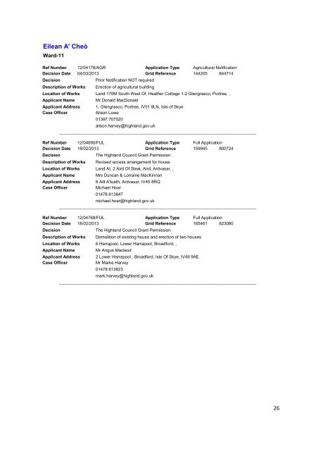 Delegated Decisions - The Highland Council