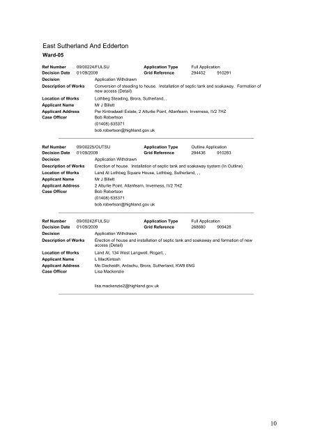 Delegated Decisions - The Highland Council