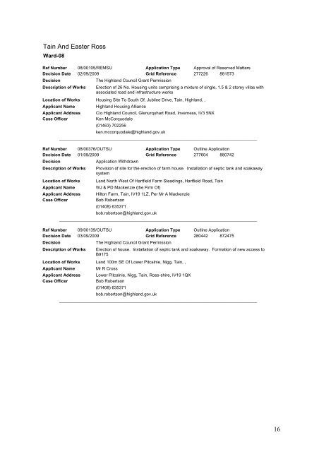 Delegated Decisions - The Highland Council