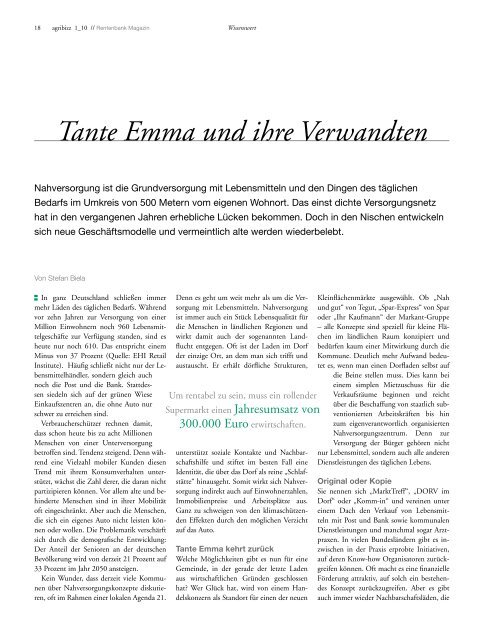 Tante Emma und ihre Verwandten - Dorfladen-Netzwerk