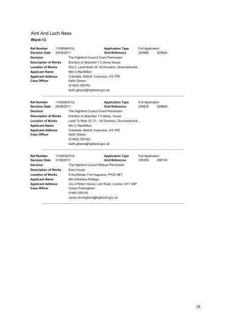 Delegated Decisions - The Highland Council