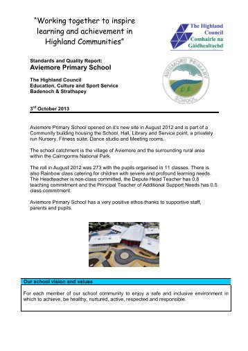 Aviemore Standards Report 1314 (115kb pdf) - The Highland Council