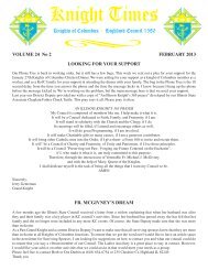 February 2013 Newsletter - Highland Knights of Columbus