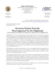Governor Christie Extends 'Dual Appraisal' for the Highlands