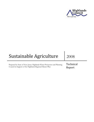 Sustainable Agriculture Technical Report - New Jersey Highlands ...