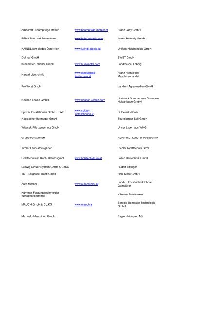 AUSSTELLER Ossiacher Messe - BFW