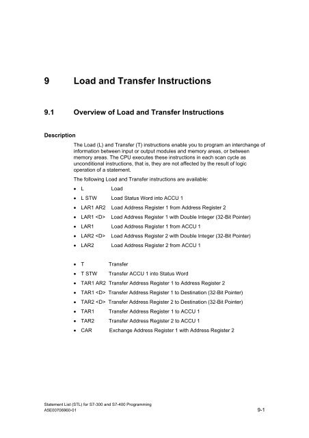 Statement List (STL) - DCE FEL ČVUT v Praze