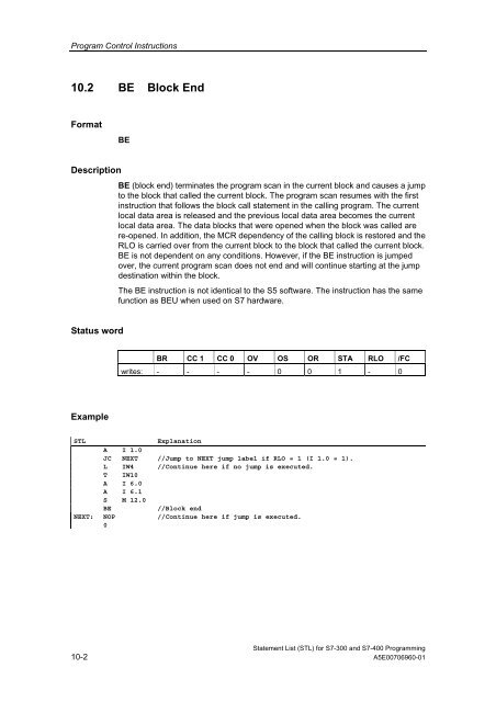 Statement List (STL) - DCE FEL ČVUT v Praze