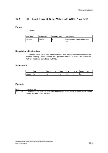 Statement List (STL) - DCE FEL ČVUT v Praze