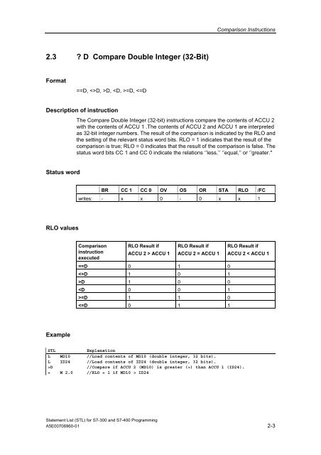 Statement List (STL) - DCE FEL ČVUT v Praze