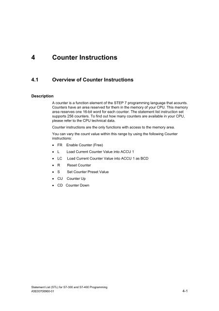 Statement List (STL) - DCE FEL ČVUT v Praze