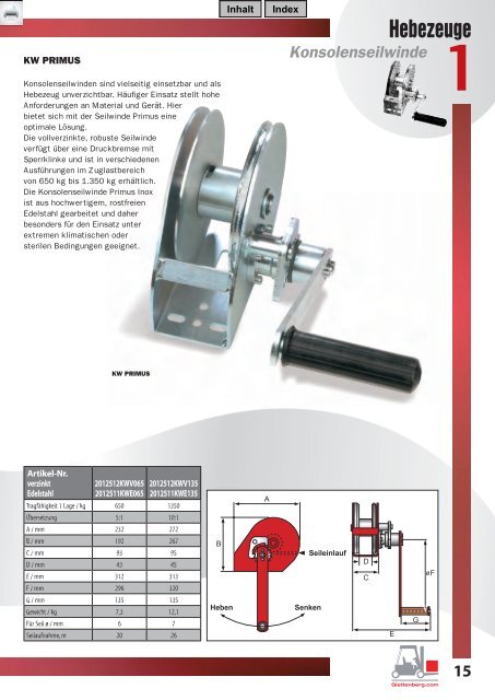 Katalog Hebezeuge - B. Glettenberg GmbH