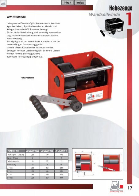 Katalog Hebezeuge - B. Glettenberg GmbH