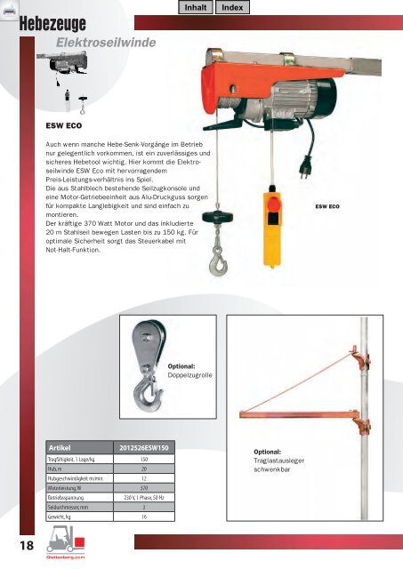 Katalog Hebezeuge - B. Glettenberg GmbH