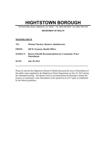 August 6, 2012 â Packet - Borough of Hightstown