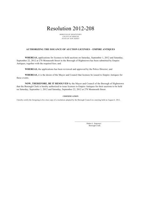 August 6, 2012 â Packet - Borough of Hightstown