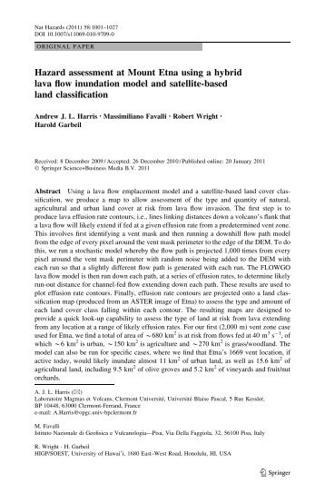 Hazard assessment at Mount Etna using a hybrid lava flow ...