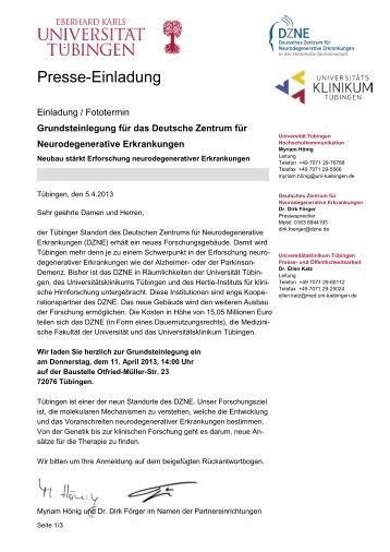 Presse-Einladung - Hertie-Institut fÃ¼r klinische Hirnforschung