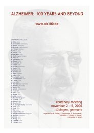 alzheimer: 100 years and beyond - Hertie-Institut fÃ¼r klinische ...
