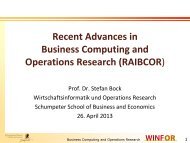 Recent Advances in Business Computing and Operations ... - WINFOR