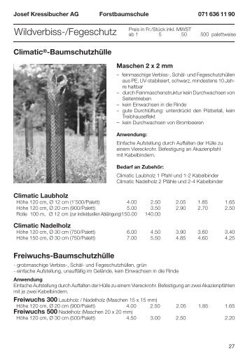 Wildverbissschutz und Zubehör.pdf - Josef Kressibucher AG