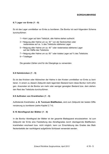 4.19 Sorghumhirse - Bundessortenamt