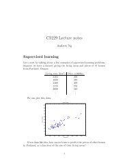 CS229 Lecture notes - CS 229