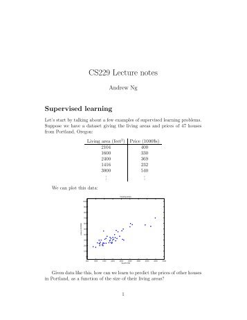 CS229 Lecture notes - CS 229