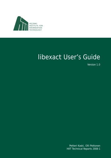 libexact User's Guide - Helsinki Institute for Information Technology ...